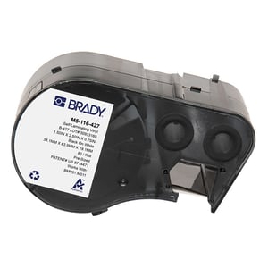Afbeelding van Brady M5-116-427 gelamineerde vinyl labels zwart op wit/transparant | 38,1 mm x 63,5 mm (origineel)