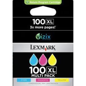 Afbeelding van Lexmark 100XL 3-Pack-3-Colors (Lexmark 14N0850)