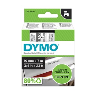 Afbeelding van DYMO S0720820 / 45800 tape zwart op transparant 19mm (origineel)