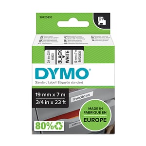 Afbeelding van DYMO S0720830 / 45803 tape zwart op wit 19mm (origineel)