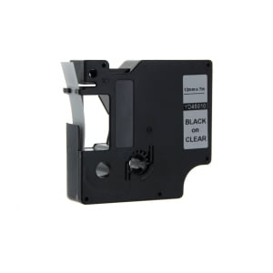 Afbeelding van DYMO S0720500 / 45010 tape zwart op transparant 12mm (huismerk)