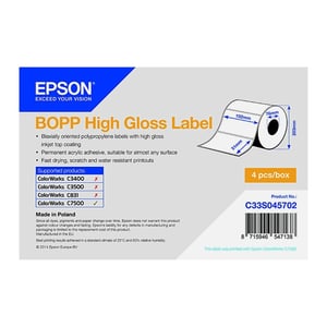 Afbeelding van Epson C33S045702 BOPP high gloss label 102mm x 51mm (origineel)
