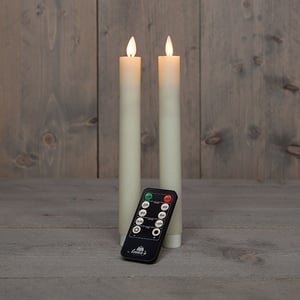 Afbeelding van Anna Collection Led Dinerkaars | 23 cm | ivoor | bewegende vlam | 2 stuks