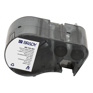 Afbeelding van Brady M5-123-461 gelamineerde polyester labels zwart op wit | 28,58 mm x 9,53 mm (origineel)