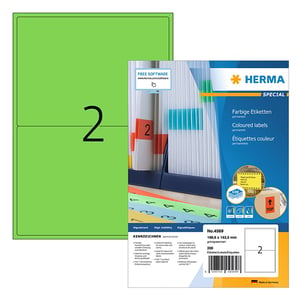 Afbeelding van Herma 4569 permanent hechtende etiketten | A4 | 199,6 x 143,5 mm | groen | 200 etiketten