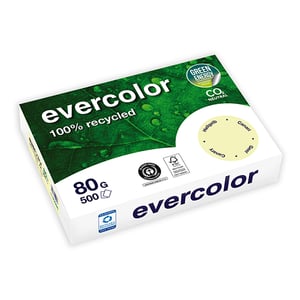 Afbeelding van Clairefontaine Evercolor gerecycled papier | lichtgeel | A4 | 80 gr. | 500 vel