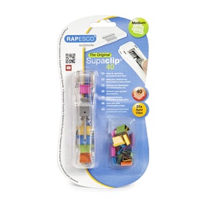 Afbeelding van Rapesco RC4025SS Supaclip 40 dispenser | transparant/assorti | incl. 25 papierklemmen