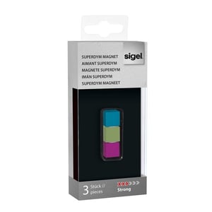 Afbeelding van Sigel glasmagneet | SuperDym | bright | kubus | 11 x 11 x 11x mm | 3 stuks