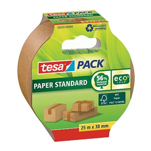 Afbeelding van Tesa Paper Standard verpakkingstape | bruin | 38 mm x 25 m