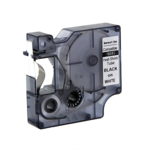 Afbeelding van DYMO S0718280 / 18053 IND Rhino tape krimpkous zwart op wit 9mm (huismerk)