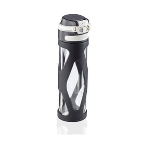Afbeelding van Leifheit 3254 flip glazen drinkfles | 600 ml | zwart
