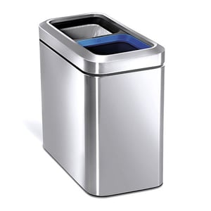 Afbeelding van Simplehuman duo prullenbak | Code C | zilver | 10 + 10 liter