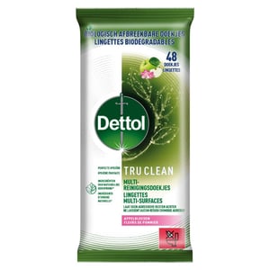 Afbeelding van Dettol Bio Tru Clean Reinigingsdoekjes | afbreekbaar | Appelbloesem | 48 stuks