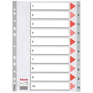 Afbeelding van Esselte 100105 A4 index | plastic | 1-10 | 11-gaats