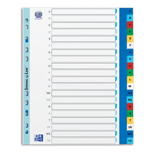 Afbeelding van Oxford A4 index XL | plastic | A-Z | 11-gaats