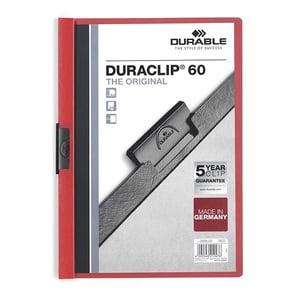 Afbeelding van Durable 220903 Duraclip klemmap | A4 | rood | tot 60 pagina’s