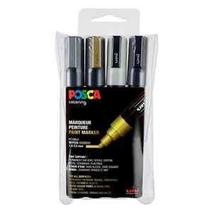 Afbeelding van POSCA PC-5M verfmarkerset metallic | 1,8 - 2,5 mm | rond | 4 stuks