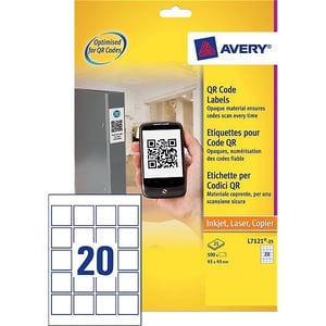 Afbeelding van Avery Zweckform L7121-25 QR-etiketten | 45 mm x 45 mm | 500 etiketten