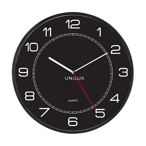 Afbeelding van Unilux Mega wandklok | kunststof | zwart | 57,5 cm