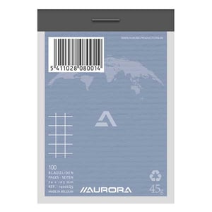 Afbeelding van Aurora schrijfblok | A7 | geruit | 45 gr. | 100 vel