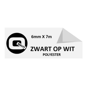 Afbeelding van DYMO S0720780 / 43613 tape zwart op wit 6mm (huismerk)
