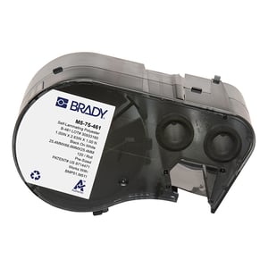 Afbeelding van Brady M5-75-461 gelamineerde polyester labels zwart op wit/transparant | 66,68 mm x 25,4 mm (origineel)