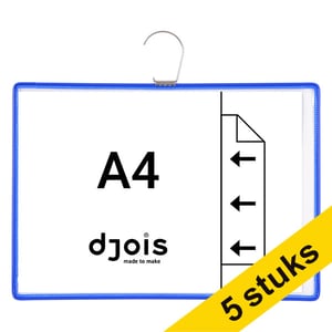 Afbeelding van Djois informatiekader | A4 | blauw | liggend | met haak | 5 stuks