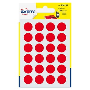 Afbeelding van Avery Zweckform PSA15R markeringspunten | 15 mm | rood | 168 etiketten
