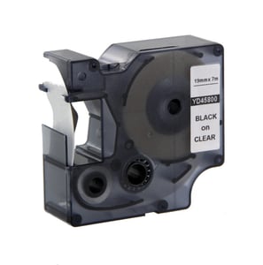 Afbeelding van DYMO S0720820 / 45800 tape zwart op transparant 19mm (huismerk)