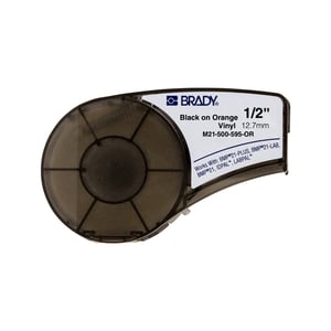 Afbeelding van Brady M21-500-595-OR tape vinyl | zwart op oranje | 12,7mm x 6,40m
