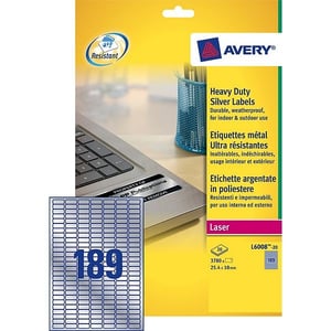 Afbeelding van Avery Zweckform L6008-20 verzegelingsetiketten | polyester | 25,4 mm x 10 mm | 3780 etiketten