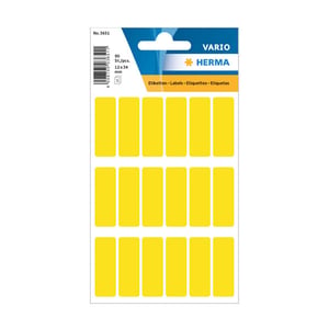 Afbeelding van Herma 3651 multifunctionele etiketten | 12 x 34 mm | geel | 90 etiketten