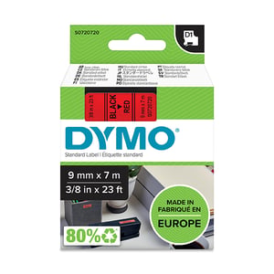 Afbeelding van DYMO S0720720 / 40917 tape zwart op rood 9mm (origineel)