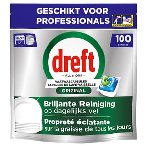 Afbeelding van Dreft Professional All-in-One vaatwastabletten | Original | 100 stuks