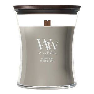 Afbeelding van Woodwick Medium Hourglass geurkaars | Wood Smoke | 275 gram