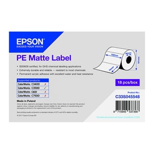 Afbeelding van Epson C33S045548 PE matte label 102mm x 76mm (origineel)