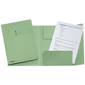 Afbeelding van Esselte 3-klepsmap met lijnbedrukking | A4 | dossierkarton | groen | tot 200 bladen | 50 stuks