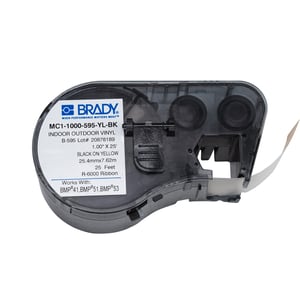 Afbeelding van Brady MC1-1000-595-YL-BK tape vinyl | zwart op geel | 25,4mm x 7,62m