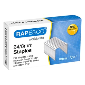 Afbeelding van Rapesco 24/8 nietjes | standaard | gegalvaniseerd | tot 40 vel | 1000 stuks