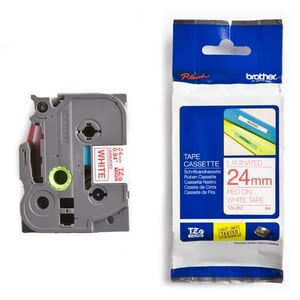 Afbeelding van Brother TZe-252 rood op witte tape gelamineerd 24mm (origineel)