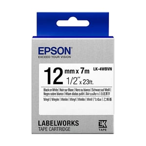 Afbeelding van Epson LK-4WBVN tape zwart op wit 12 mm (origineel)
