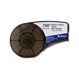 Afbeelding van Brady M21-750-499 tape nylon | zwart op wit | 19,1mm x 4,88m