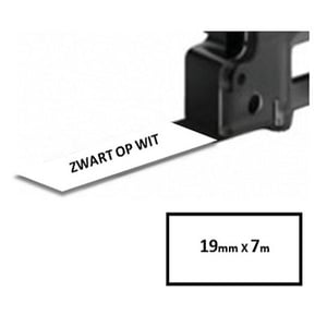Afbeelding van Dymo S0720830 / 45803 tape zwart op wit 19 mm (huismerk)
