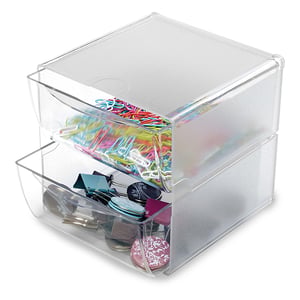 Afbeelding van Deflecto Classic Cube organizer | 2 lades | transparant | 153 x 153 x 153 mm