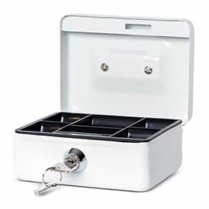 Afbeelding van Maul 5603002 stalen geldkist | metaal | wit | met slot