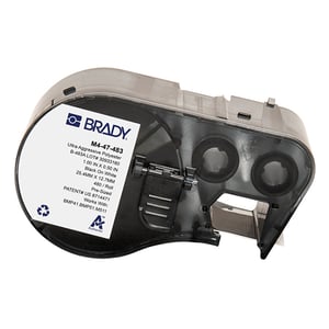Afbeelding van Brady M4-47-483 ultra agressieve polyester labels zwart op wit | 25,4 mm x 12,7 mm (origineel)