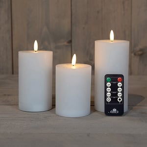 Afbeelding van Anna Collection LED Kaars | 3D vlam | wit | 3 stuks