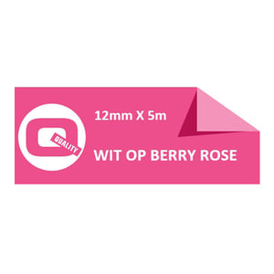 Afbeelding van Brother TZe-MQP35 tape wit op berry rose 12mm x 5m (huismerk)