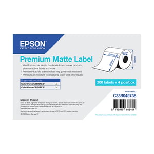 Afbeelding van Epson C33S045738 premium matte label 210 x 297 mm (origineel)