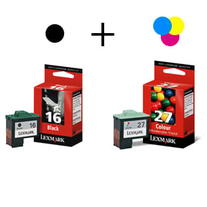 Afbeelding van Lexmark Bundel 16 (Zwart) en 27 (Kleur)